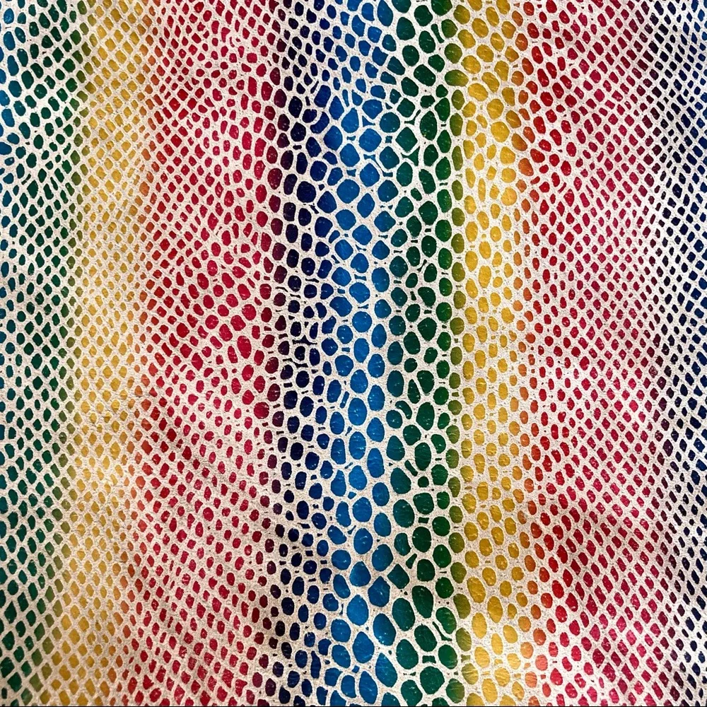 NWT Danier genuine leather rainbow snakeskin-effect mini skirt. 💛 - Picture 8 of 8